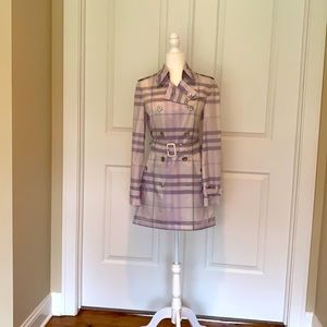 Burberry Brit Lavender Plaid Rain Coat
